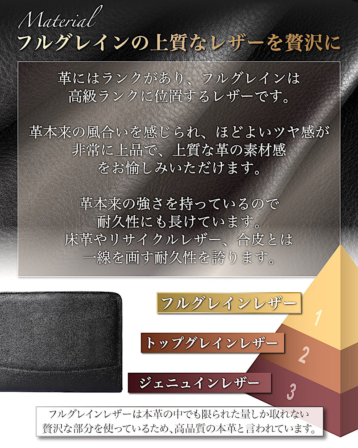 Eredita(エレディータ) フルグレインレザー クラッチバッグ セカンドバッグ メンズ 本革 CB02