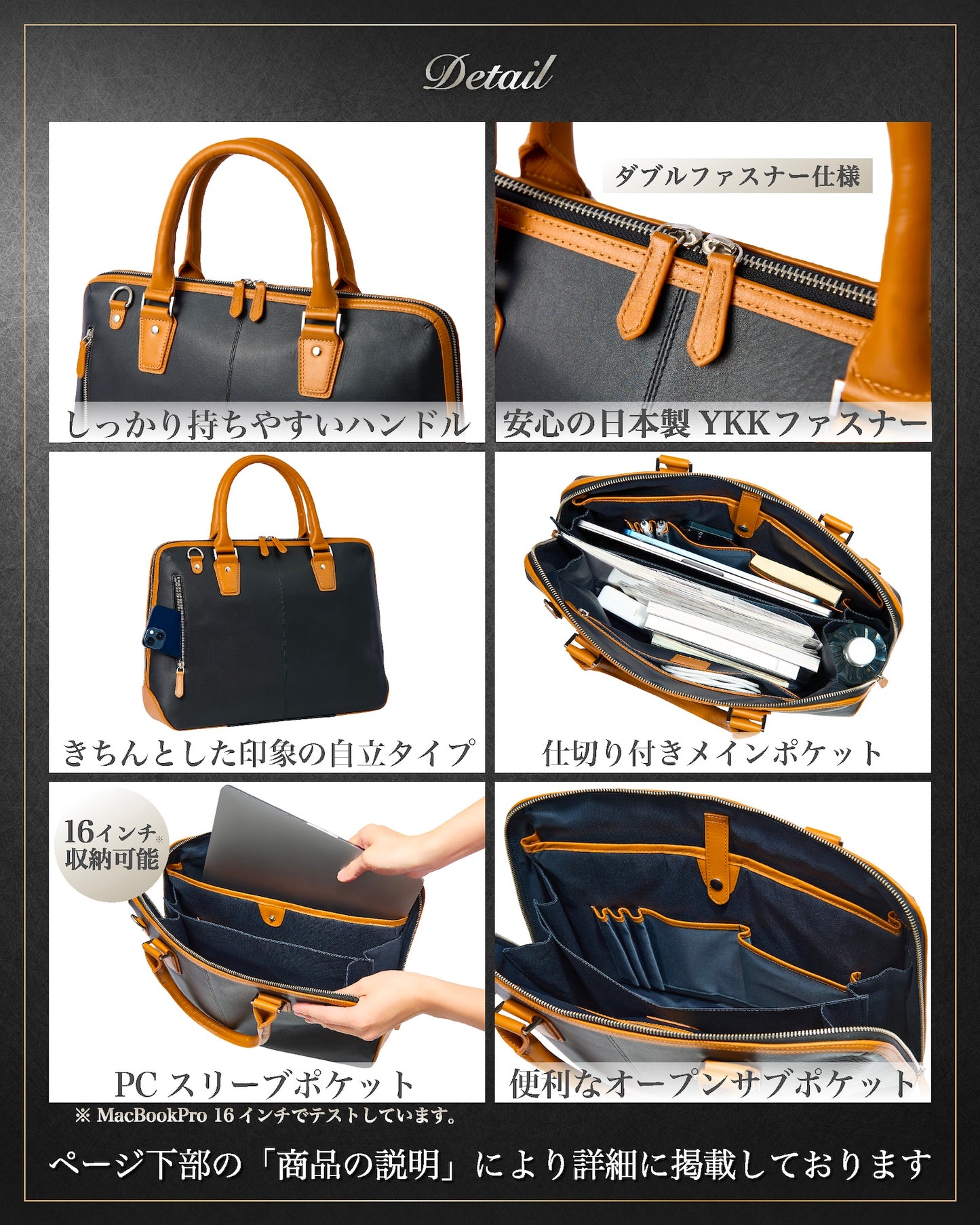 Eredita(エレディータ) フルグレインレザー ビジネスバッグ メンズ 本革 ブリーフケース BTB06
