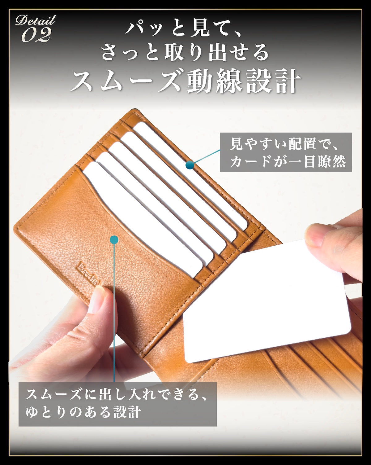 Eredita(エレディータ) フルグレインレザー 大容量 二つ折り財布 メンズ WL32